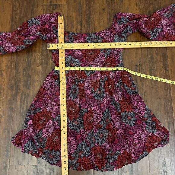 KARIELLA Puff Sleeve and Hem Mini Dress in Multi Floral Print Square Neck - Picture 14 of 14